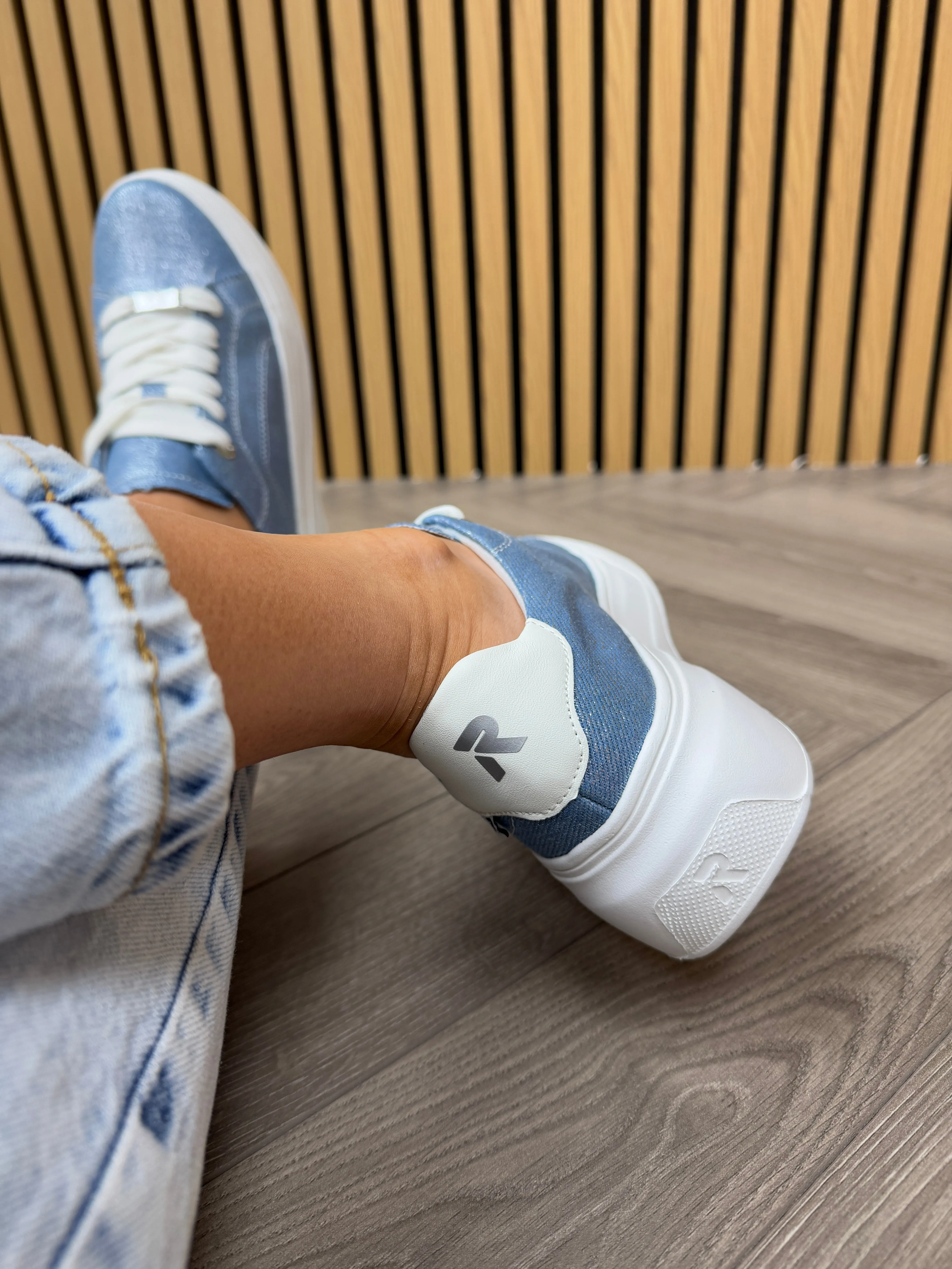Rieker (SS25) Elevated Trainer with Metallic Thread W2302-14 - Blue (R16)