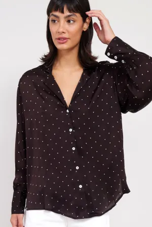 Riley Mocha Satin Shirt