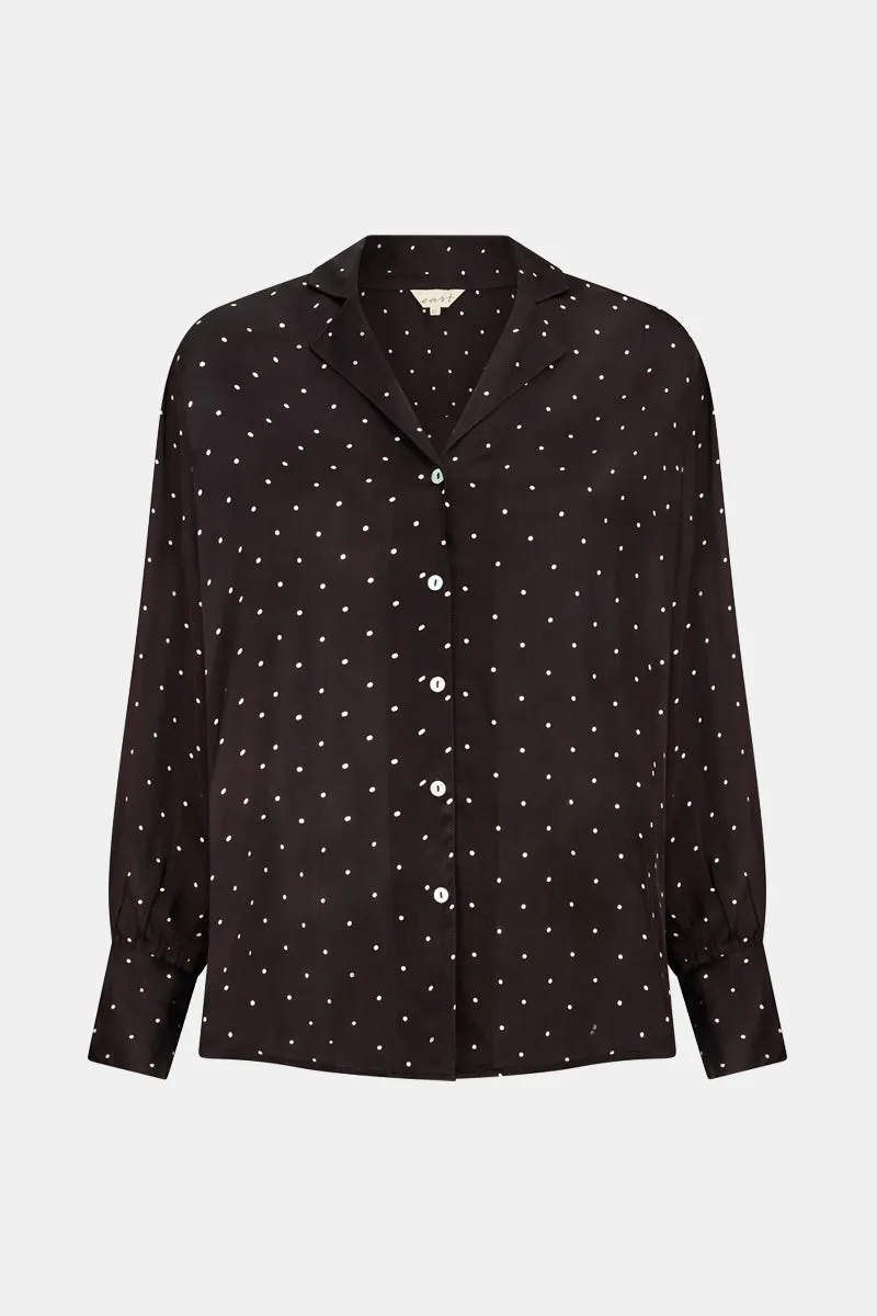 Riley Mocha Satin Shirt
