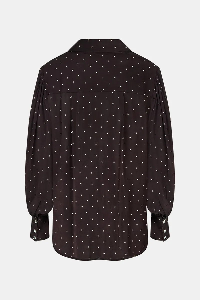 Riley Mocha Satin Shirt