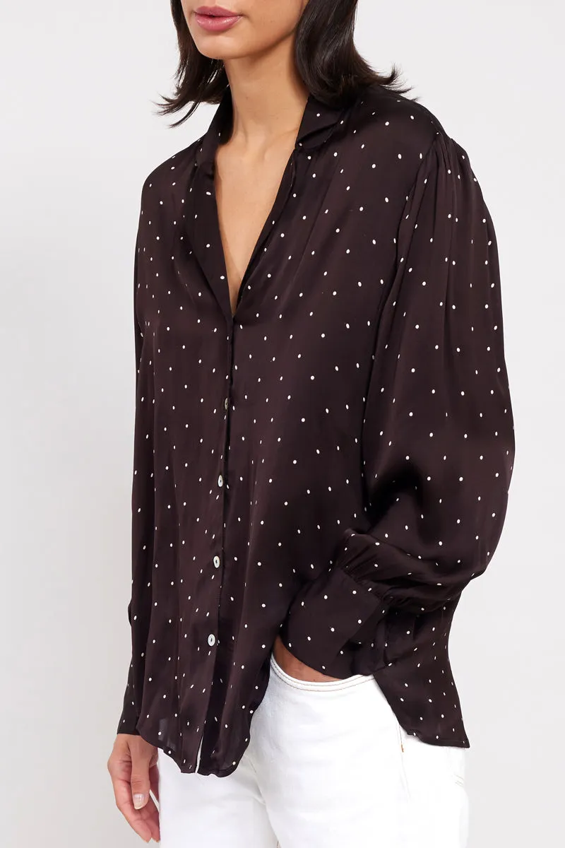 Riley Mocha Satin Shirt