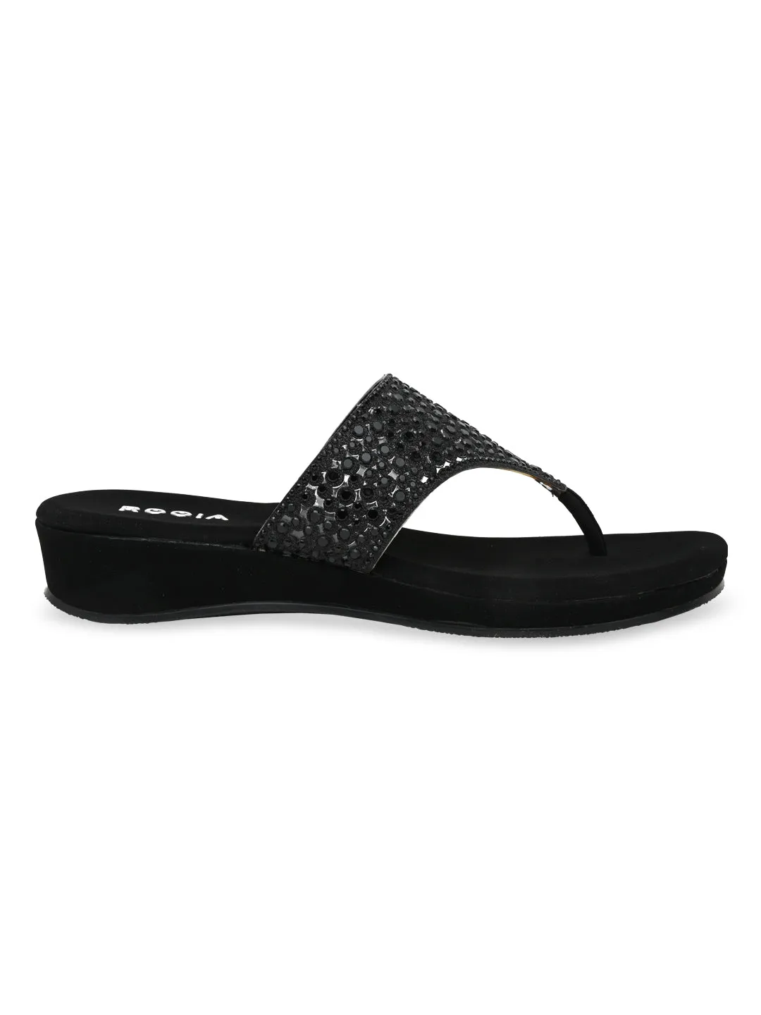 Rocia By Regal Black Women Diamond Mesh Flats