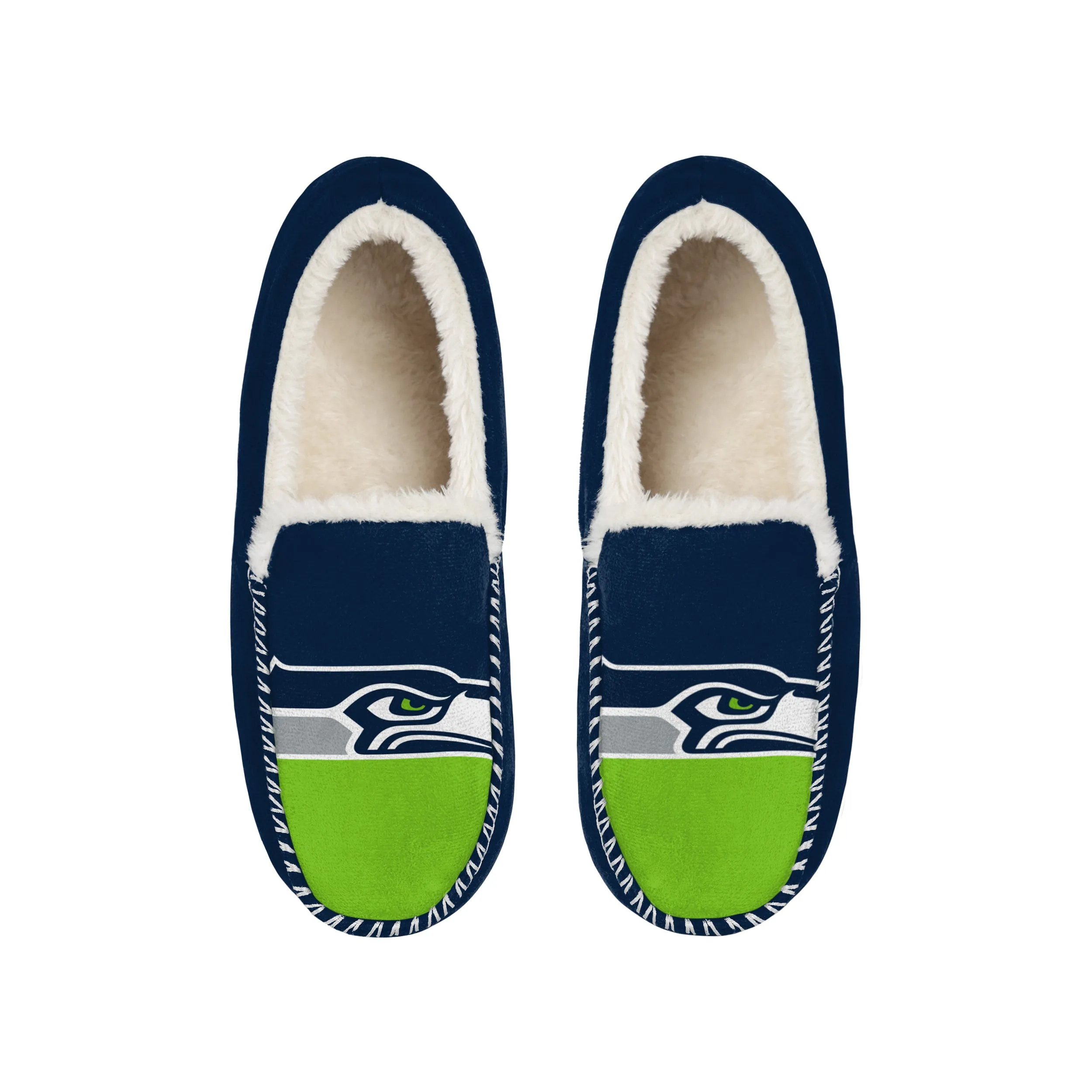 SEATTLE SEAHAWKS MEN'S COLOR BLOCK MOCCASINS