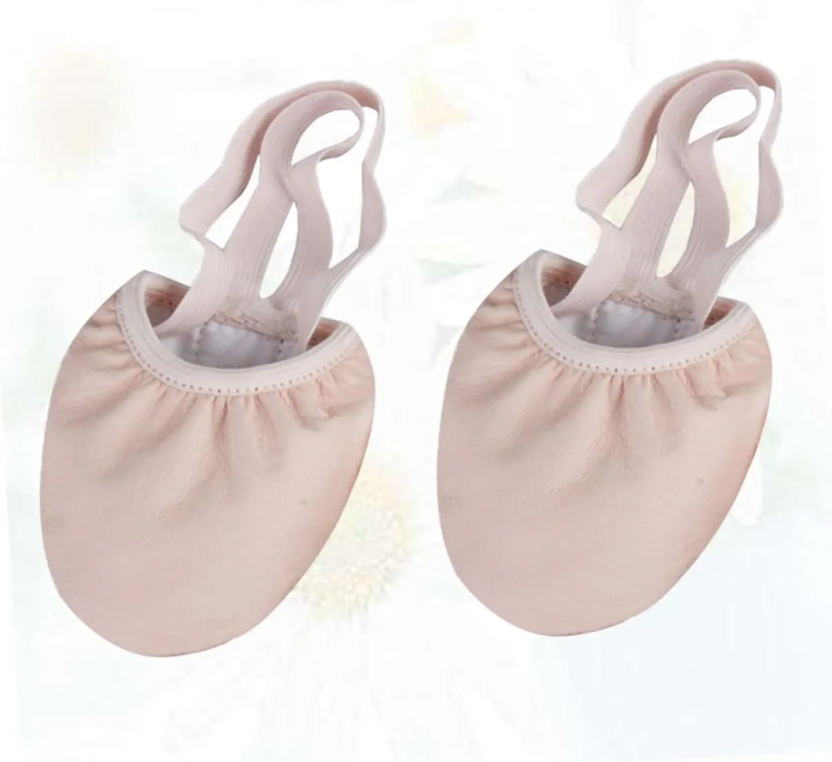 SECFOU Elastic Band Dance Shoes for Women Half Sole Pointe Shoes for Ballet Non-Slip Toe Protectors Breathable for Yoga Folk Jazz Dance