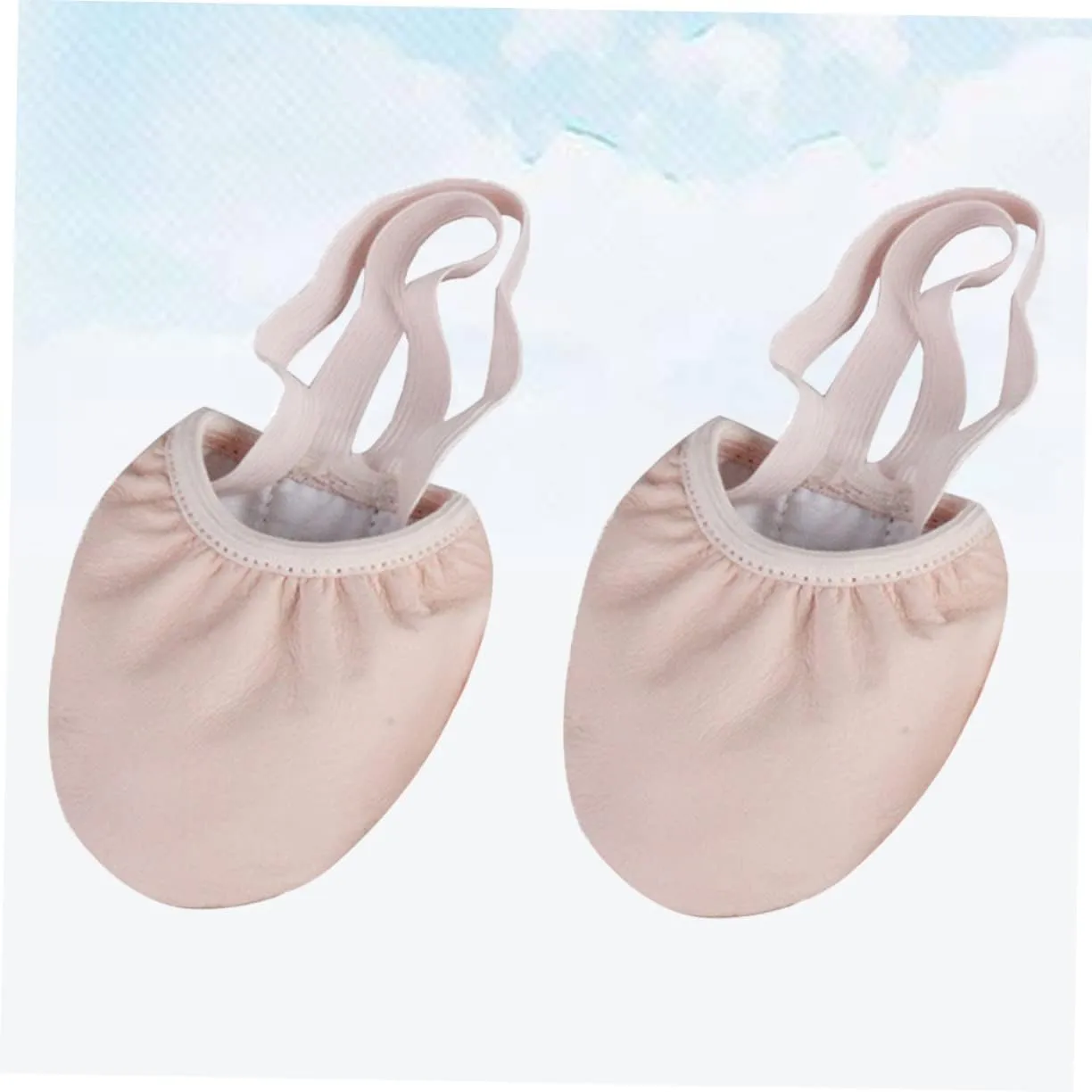 SECFOU Elastic Band Dance Shoes for Women Half Sole Pointe Shoes for Ballet Non-Slip Toe Protectors Breathable for Yoga Folk Jazz Dance