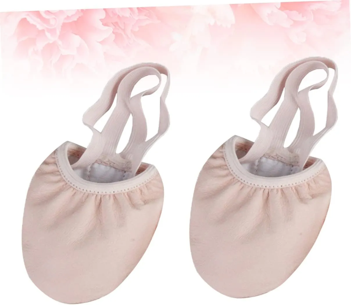 SECFOU Elastic Band Dance Shoes for Women Half Sole Pointe Shoes for Ballet Non-Slip Toe Protectors Breathable for Yoga Folk Jazz Dance