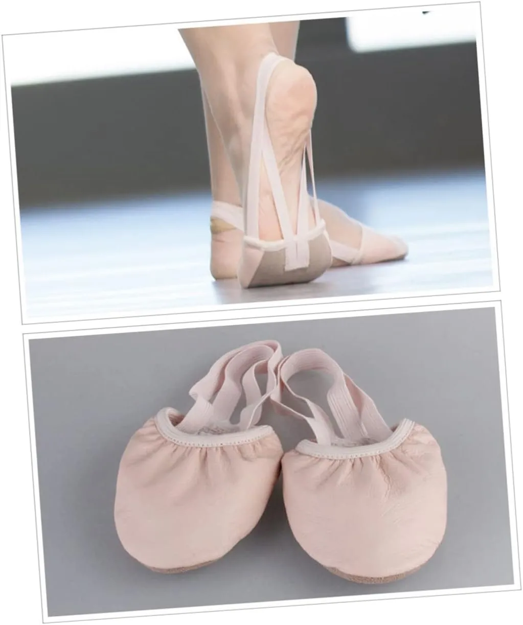 SECFOU Elastic Band Dance Shoes for Women Half Sole Pointe Shoes for Ballet Non-Slip Toe Protectors Breathable for Yoga Folk Jazz Dance