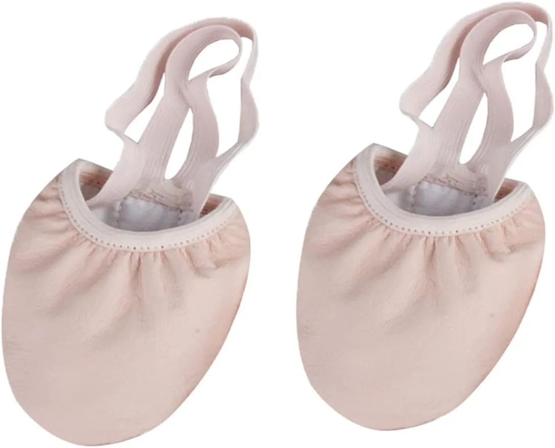 SECFOU Elastic Band Dance Shoes for Women Half Sole Pointe Shoes for Ballet Non-Slip Toe Protectors Breathable for Yoga Folk Jazz Dance