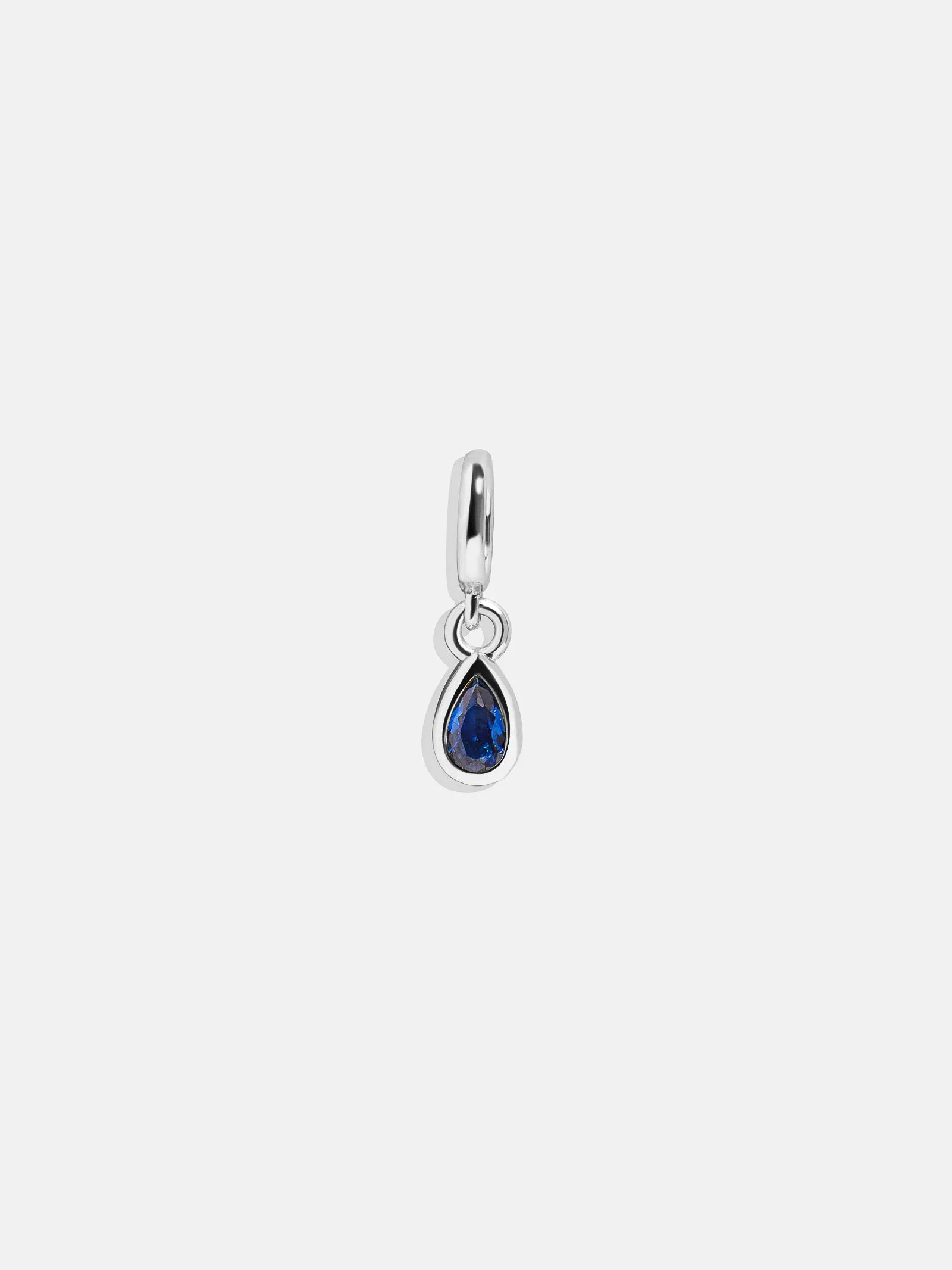 Silver Birthstone Cluster Charm - Sapphire