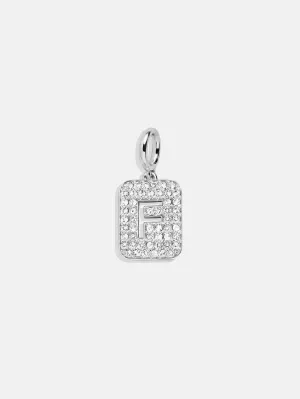 Silver Block Pave Cluster Charm - F