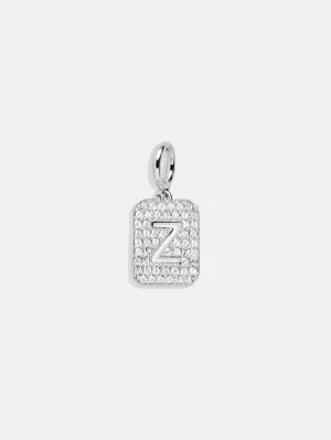 Silver Block Pave Cluster Charm - Z