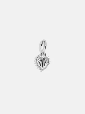 Silver Heart Cluster Charm - Heart Silver