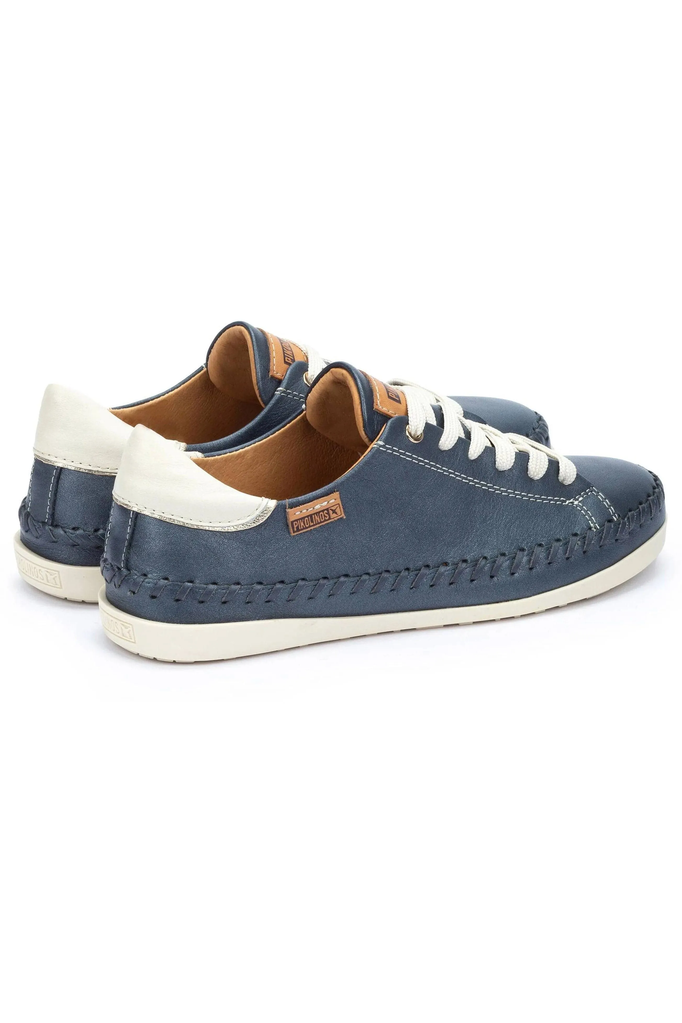 Soller Leather Trainers with Elastic Laces - Blue