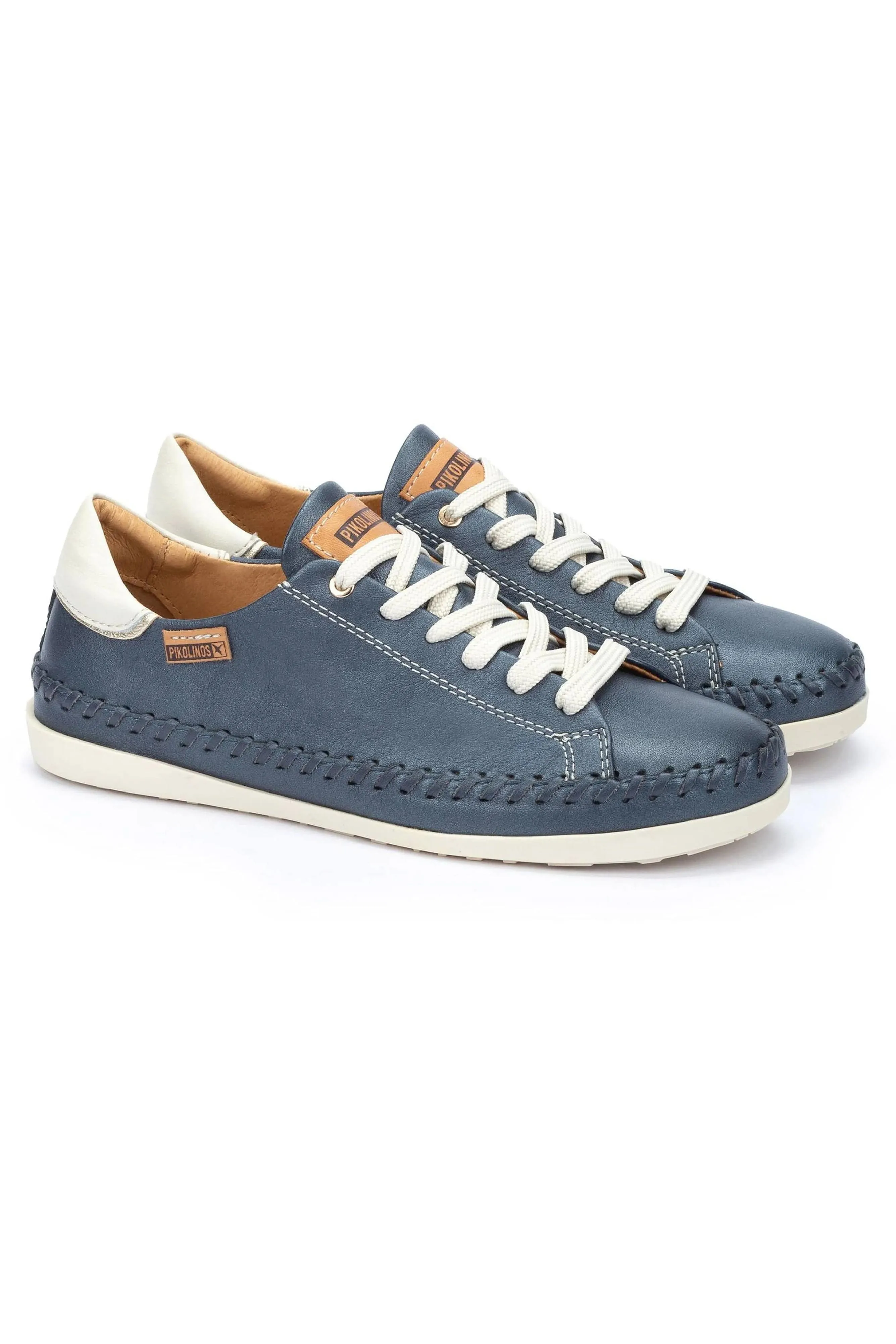Soller Leather Trainers with Elastic Laces - Blue