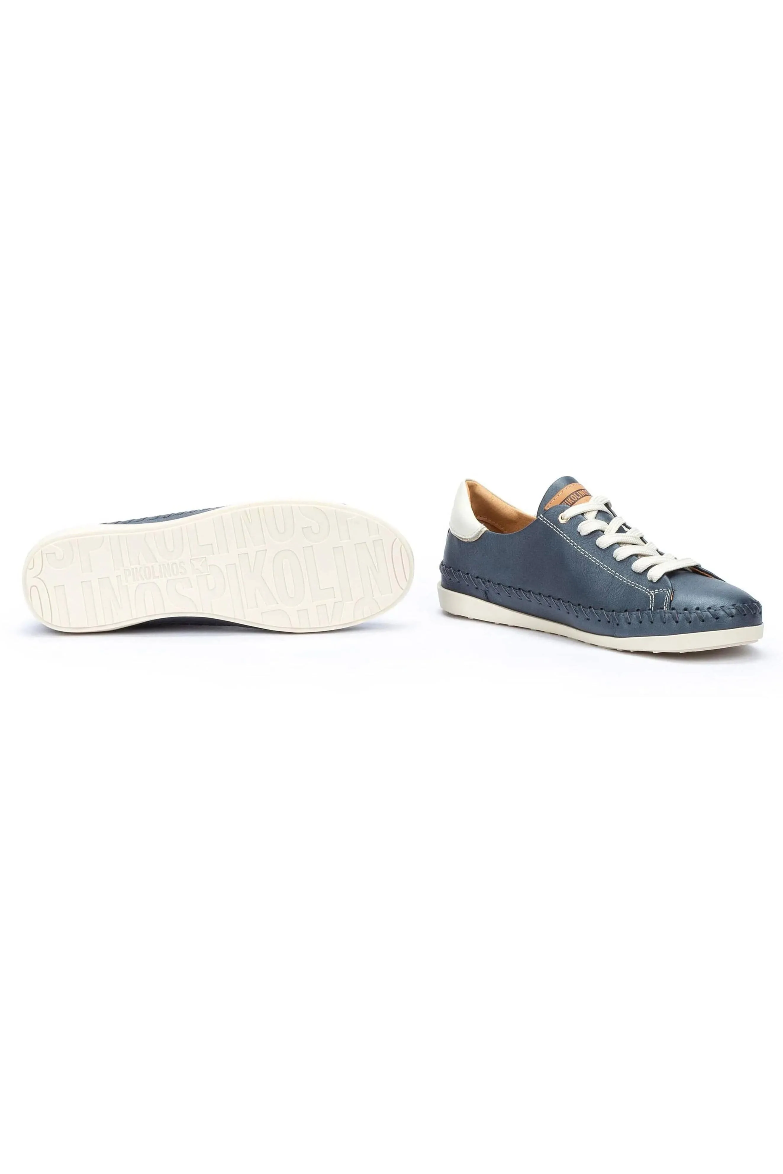 Soller Leather Trainers with Elastic Laces - Blue