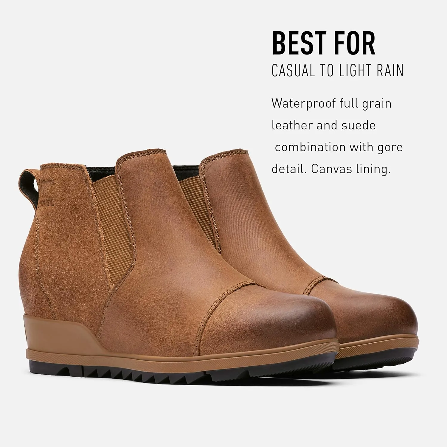 Sorel Women's Evie Pull-On Bootie  Waterproof Suede Leather  Wedge Ankle Booties