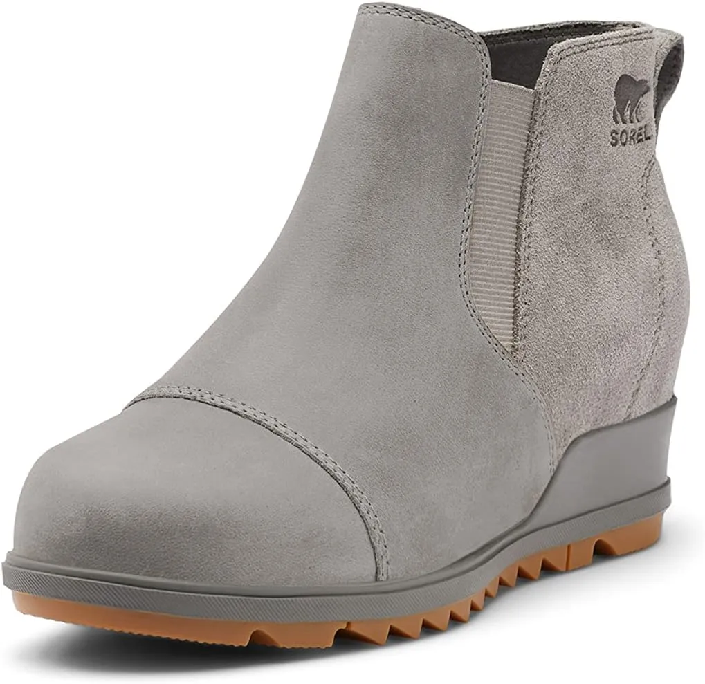 Sorel Women's Evie Pull-On Bootie  Waterproof Suede Leather  Wedge Ankle Booties