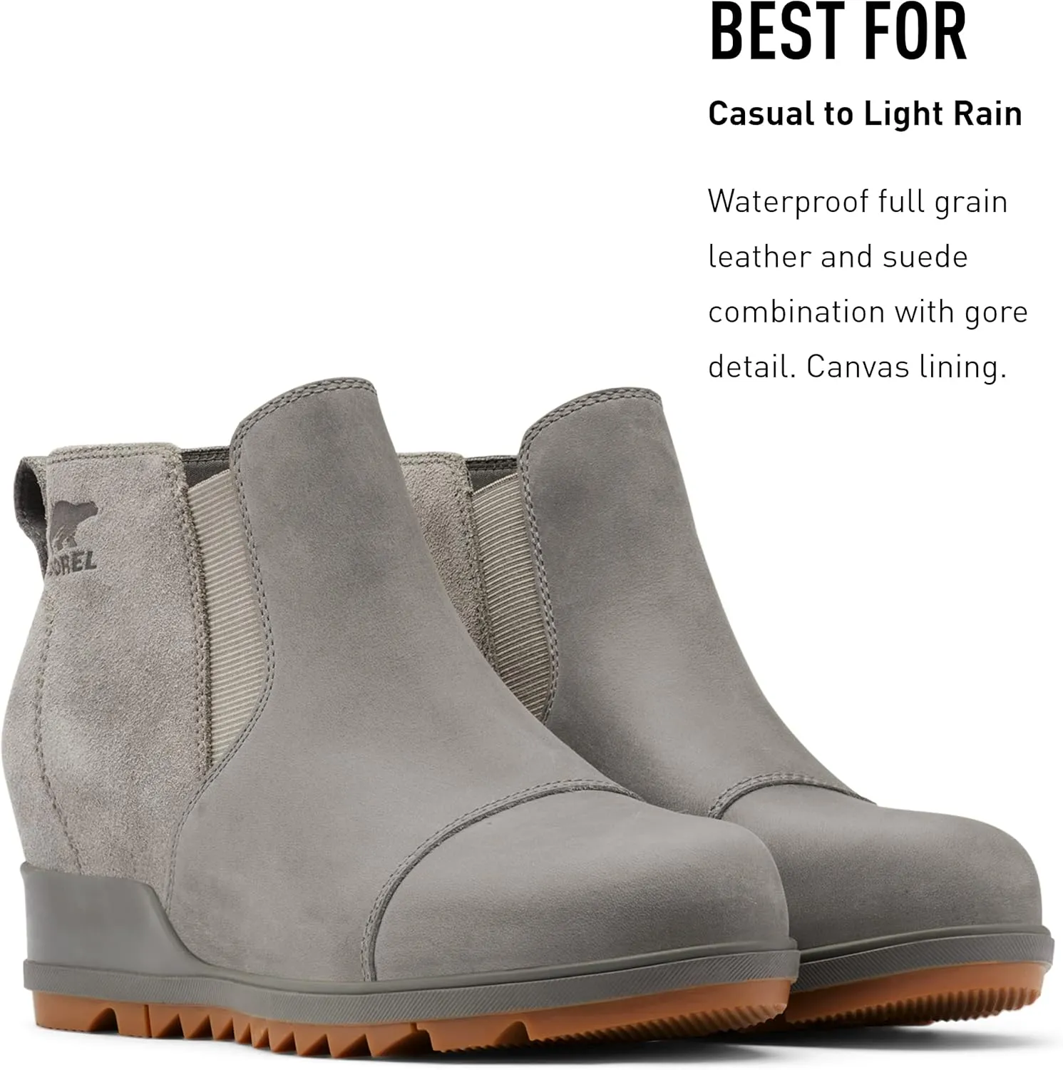 Sorel Women's Evie Pull-On Bootie  Waterproof Suede Leather  Wedge Ankle Booties