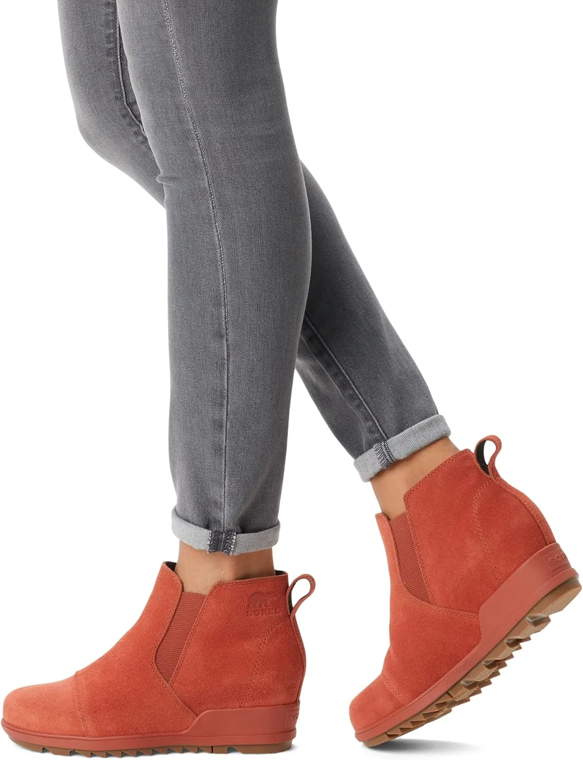 Sorel Women's Evie Pull-On Bootie  Waterproof Suede Leather  Wedge Ankle Booties