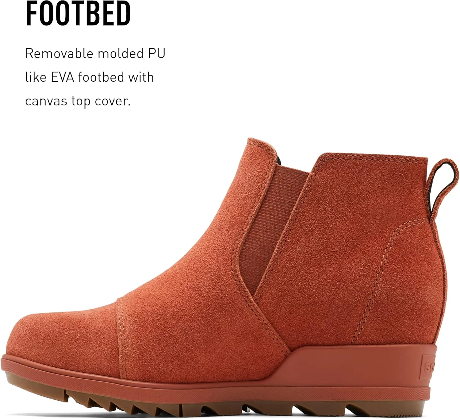 Sorel Women's Evie Pull-On Bootie  Waterproof Suede Leather  Wedge Ankle Booties