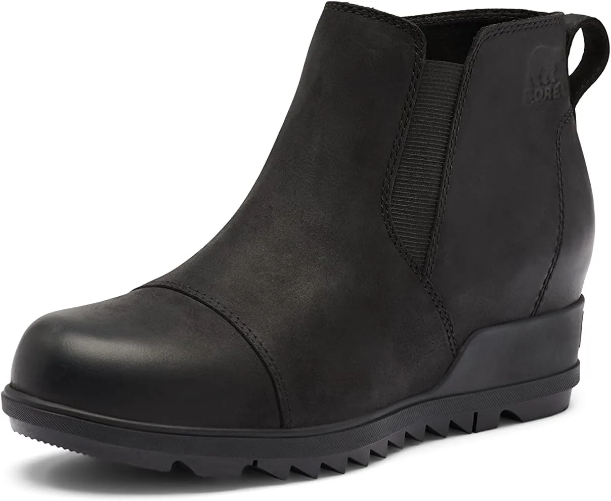 Sorel Women's Evie Pull-On Bootie  Waterproof Suede Leather  Wedge Ankle Booties
