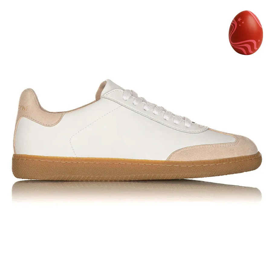 Sporty Trainer - White/Beige Suede
