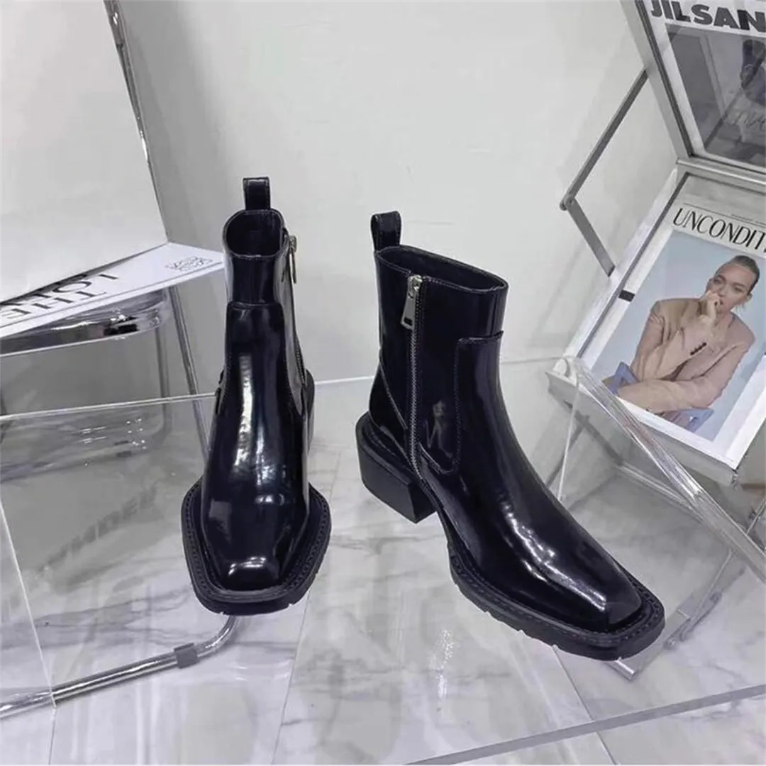 Square Toe Leather Boot