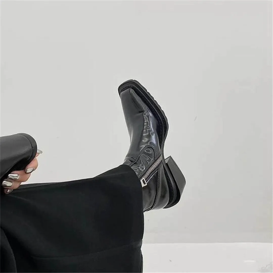 Square Toe Leather Boot