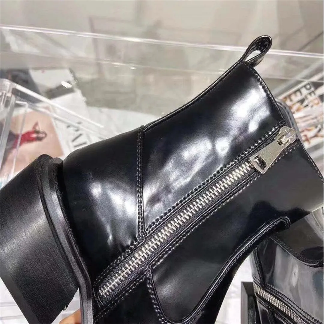 Square Toe Leather Boot