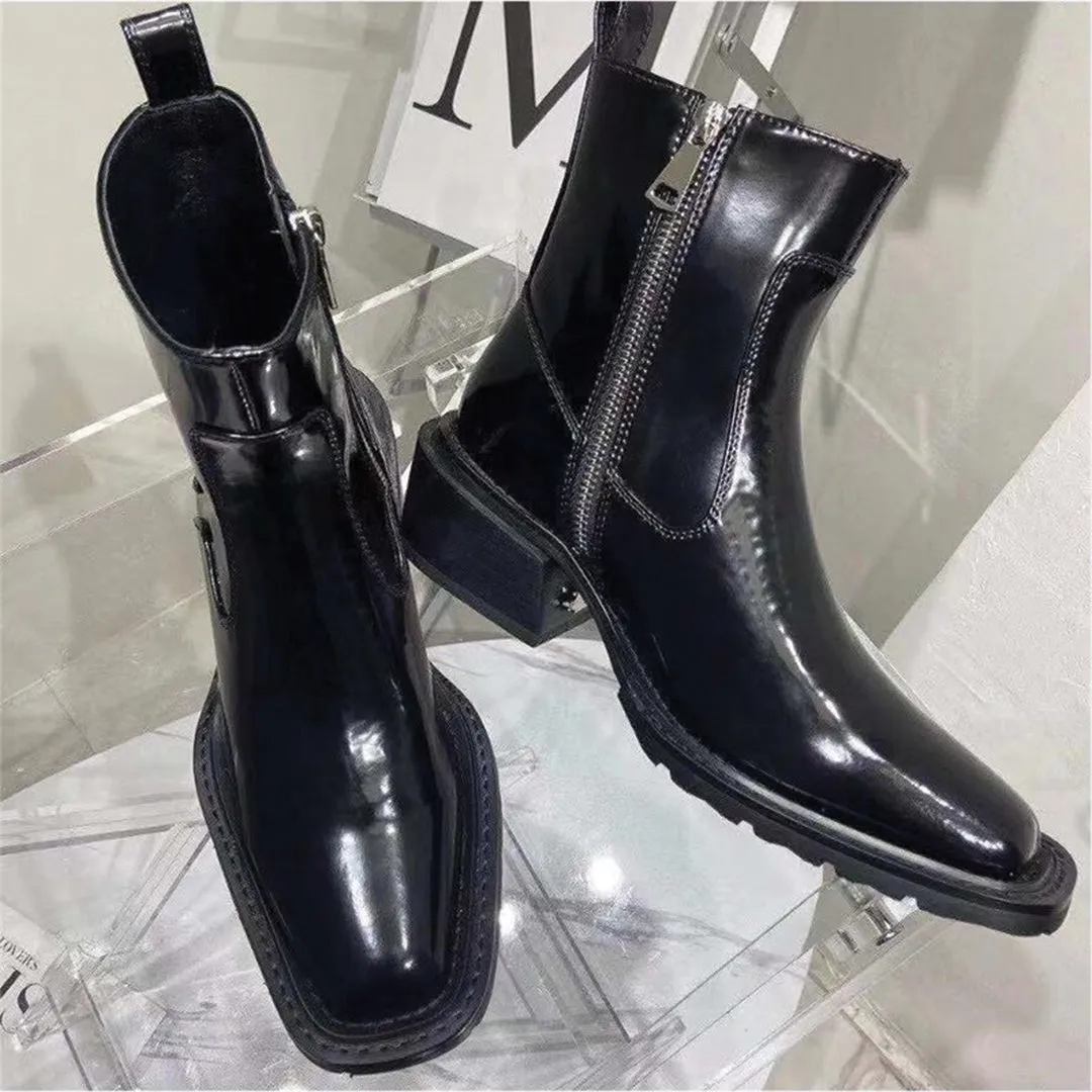 Square Toe Leather Boot