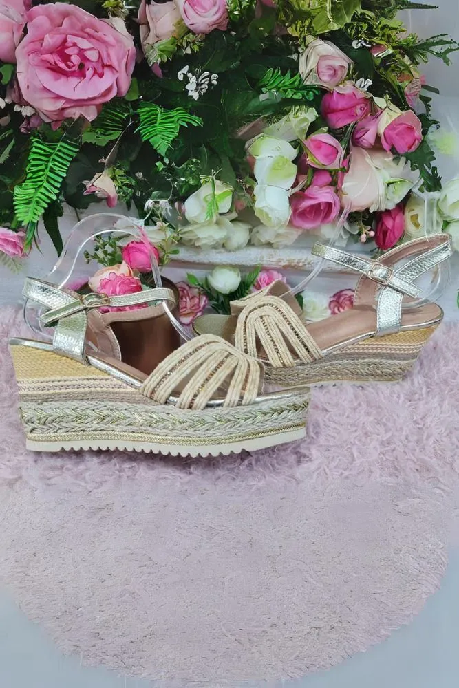 Strap Thread fastening wedge heel Buckle Sandal