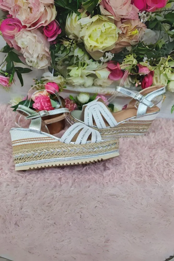 Strap Thread fastening wedge heel Buckle Sandal
