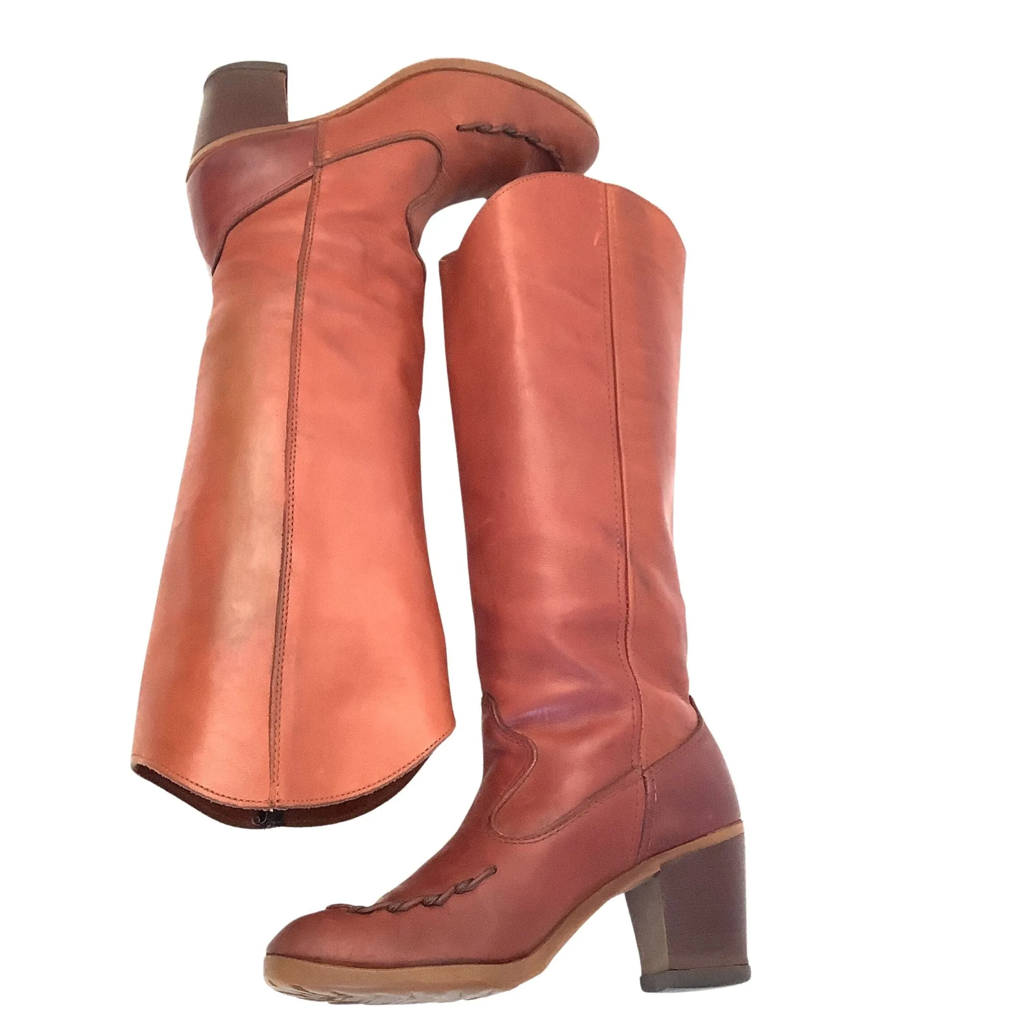 Tall Moc Toe 1970s Boots