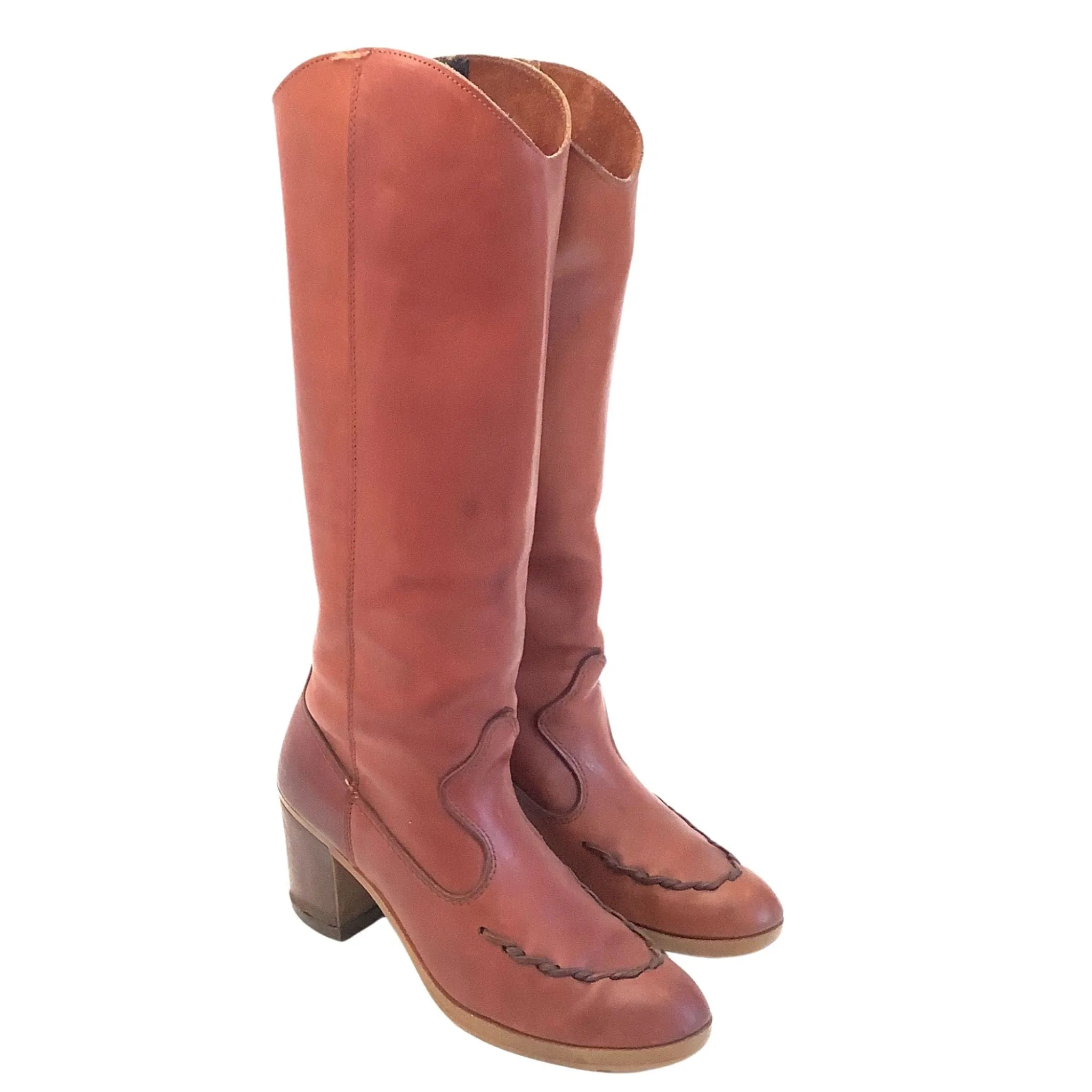 Tall Moc Toe 1970s Boots