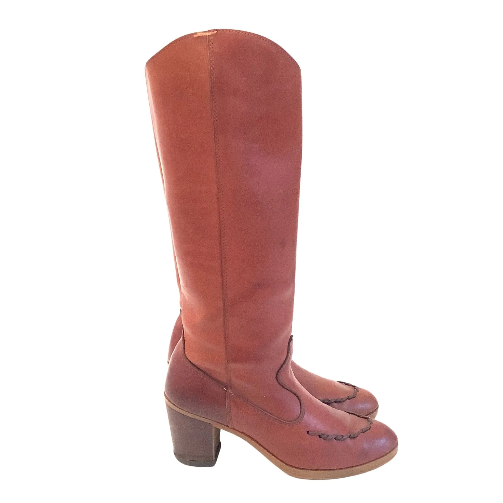 Tall Moc Toe 1970s Boots