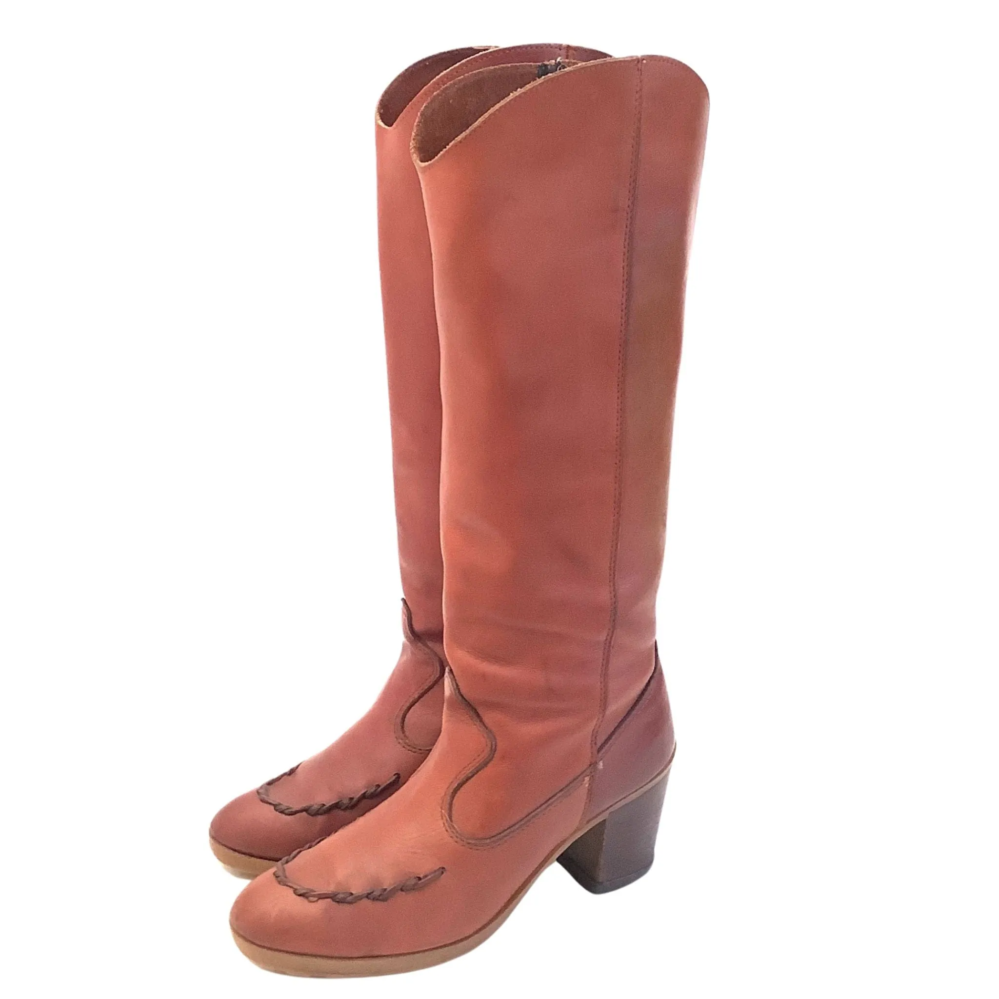 Tall Moc Toe 1970s Boots