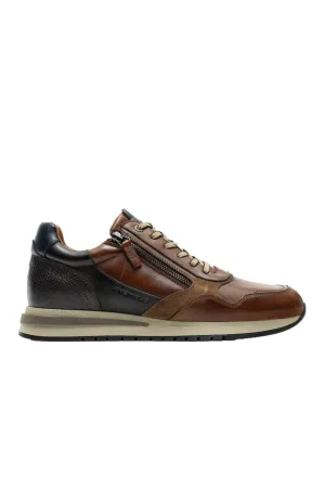 Temple Side Zip Trainers - Cognac