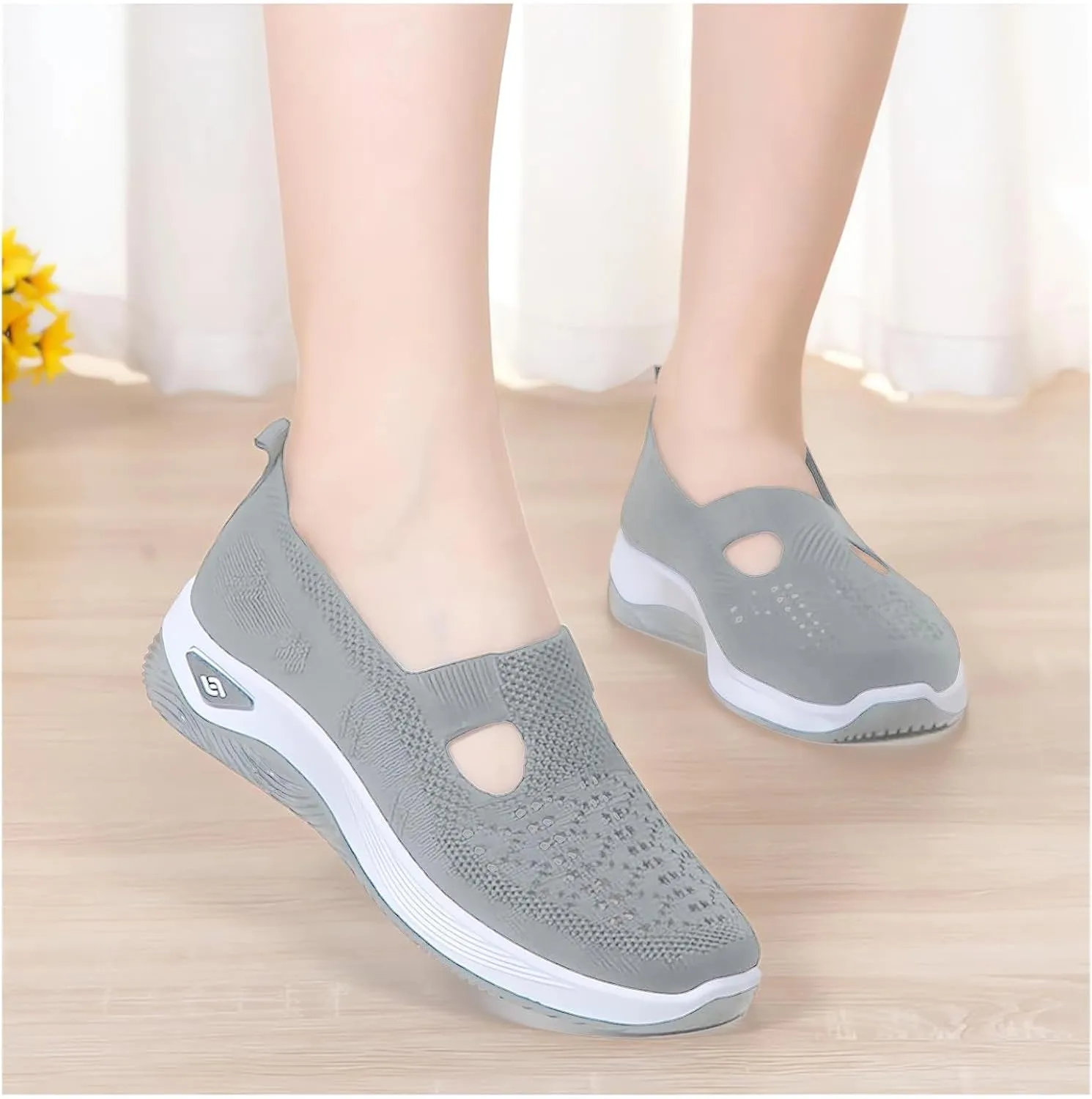Thatrich Orthopedic Shoes for Women Breathable Soft Slip On Sneakers Comfort Mesh Up Stretch Sneaker Diabetic Walking Shoes