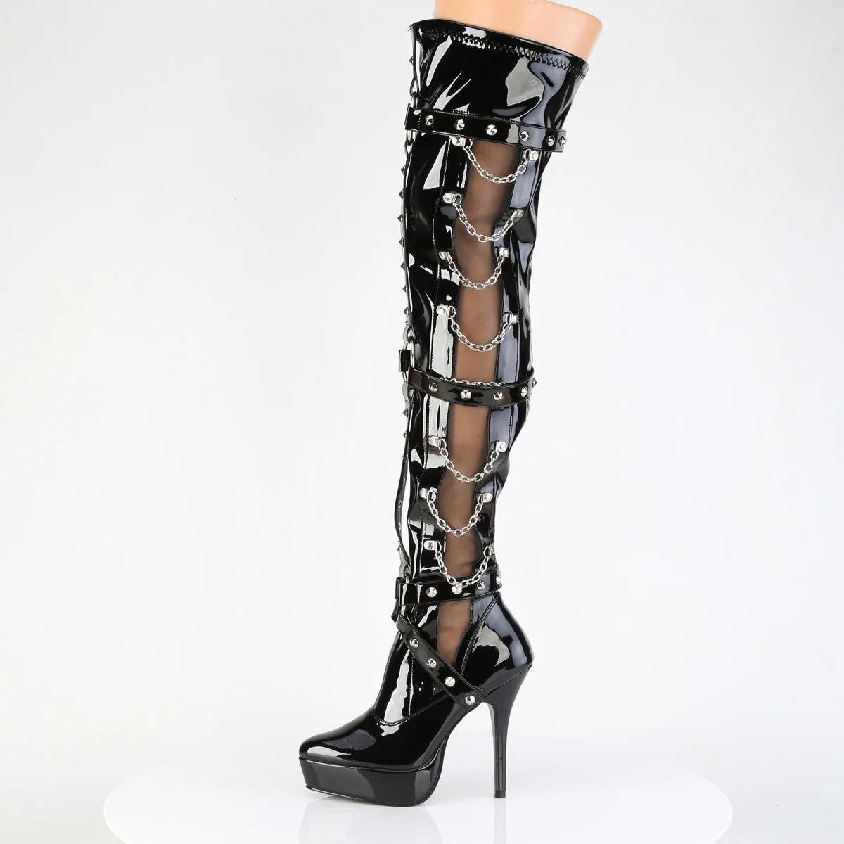 Thigh High Boot with Chains INDULGE-3026
