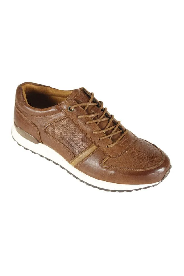 Tiago Leather Trainers - Tan