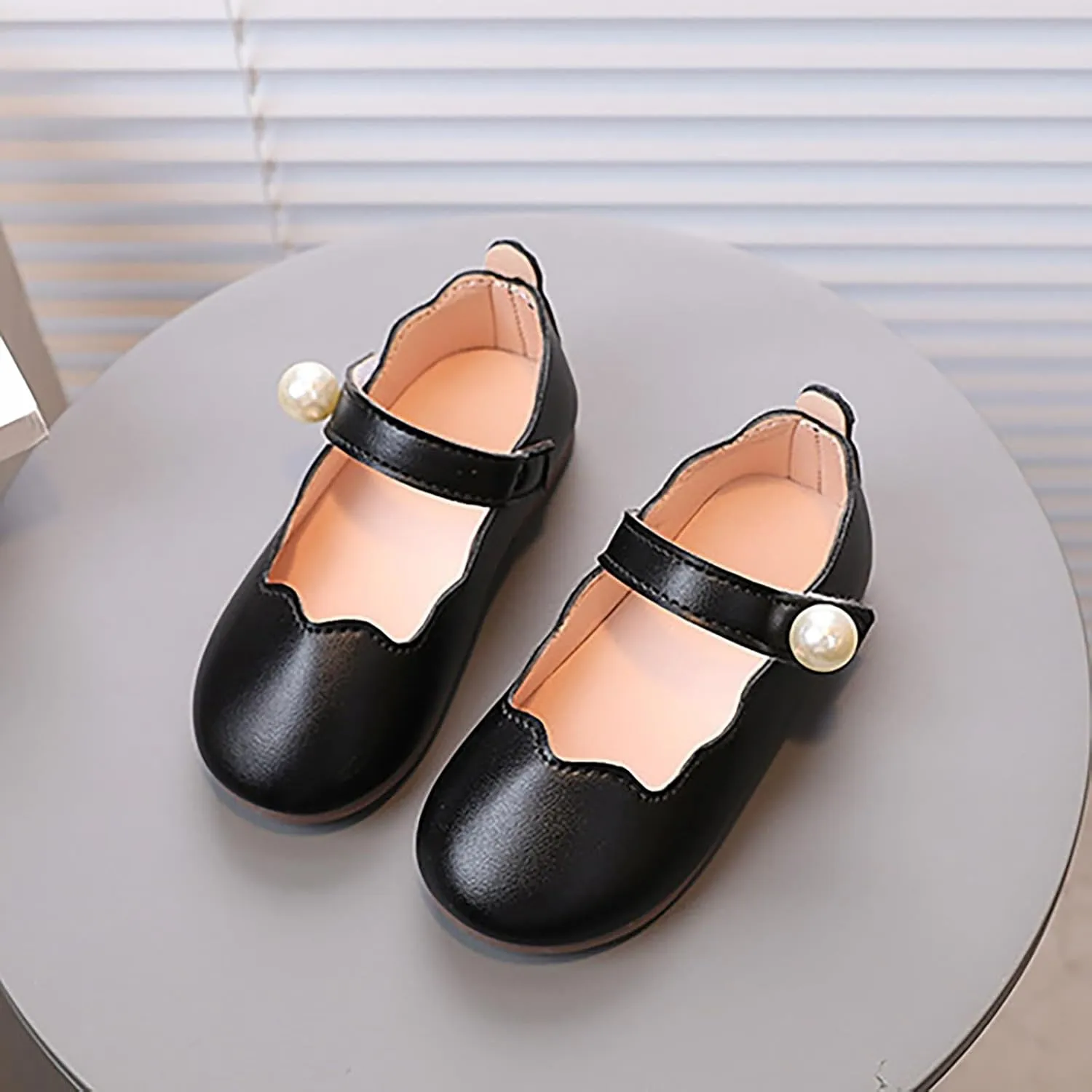 Toddler Flower Girls Dress Shoes, Mary Jane Ballet Flats for Party School Wedding Low Heels Baby Dress Shoes Girl