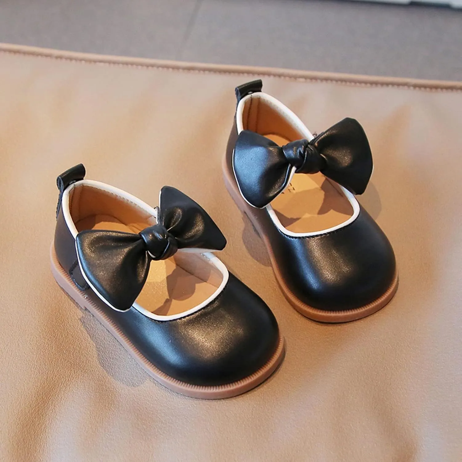 Toddler Girl Mary Jane Dress Shoes with Bow Flower Girl Shoes Little Girl School Uniform Shoes Girls School Dress Shoes