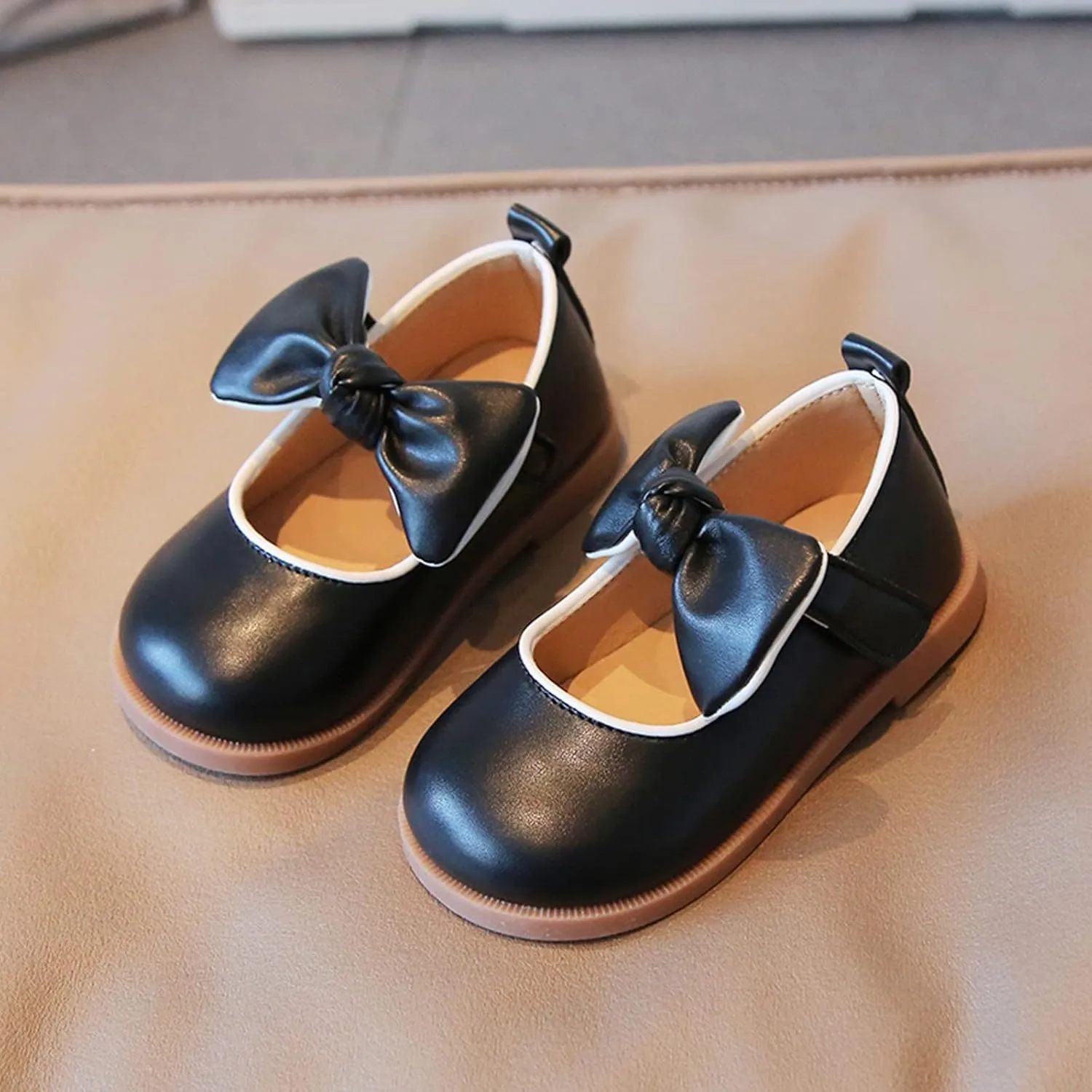Toddler Girl Mary Jane Dress Shoes with Bow Flower Girl Shoes Little Girl School Uniform Shoes Girls School Dress Shoes