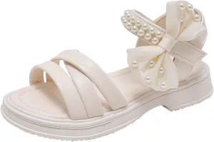 Toddler Girl Sandals Flower Girl Dress Shoes Open Toe Little Kid Summer Flat Shoes Wedding Flower Flat Sandals