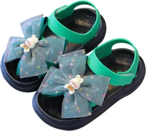 Toddler Girl Sandals Flower Girl Dress Shoes Open Toe Little Kid Summer Flats Bowknot Princess Summer Soft Sandals