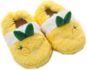 Toddler Girl Slippers House with Children's Winter Cute Peach Warm Plush Cotton Slippers Glitter Foam Star