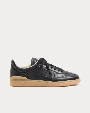Upvillage Perforated Nappa Leather Black Low Top Sneakers