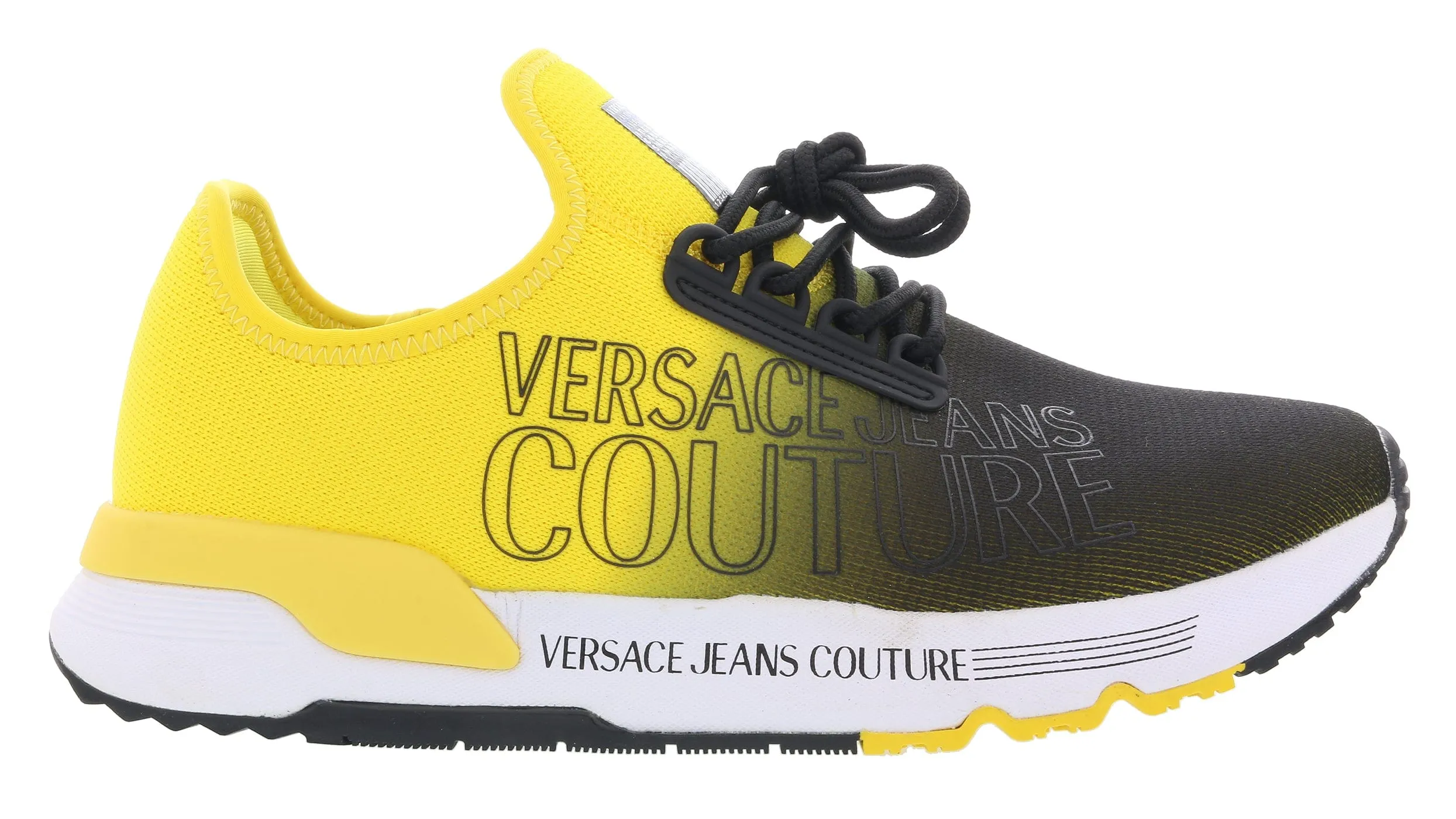 Versace Jeans Couture Yellow/Black Gradient Lace Up Athletic Sneakers