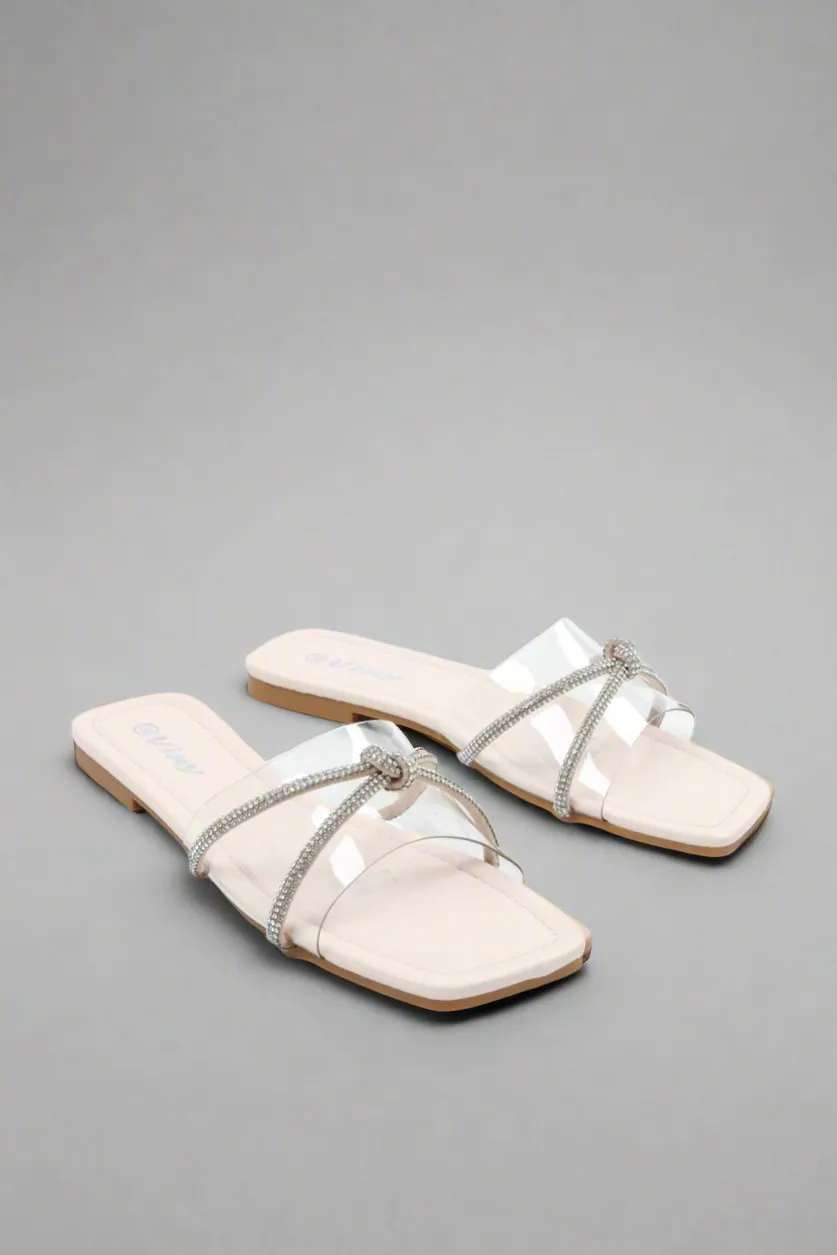 Viny - Women's Transparent Sparkle Flats