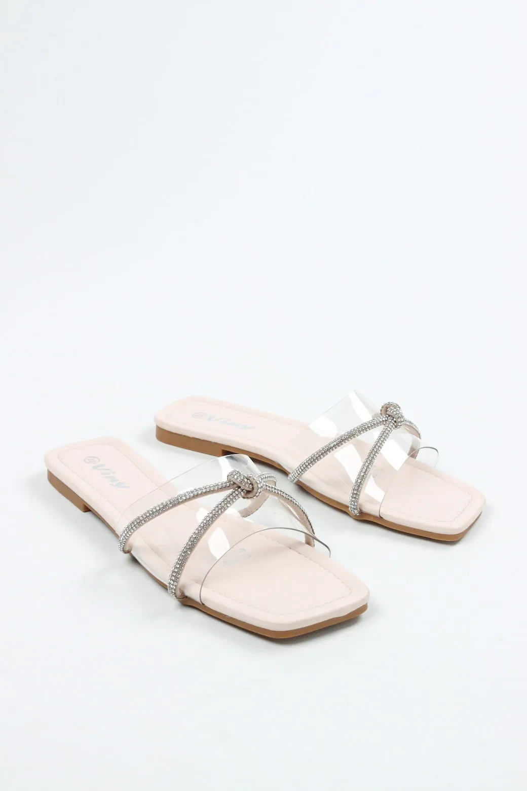 Viny - Women's Transparent Sparkle Flats
